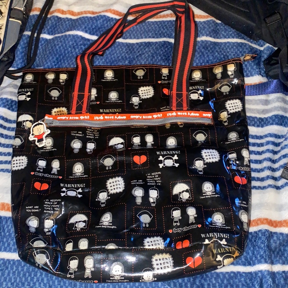 Angry girl comic bag